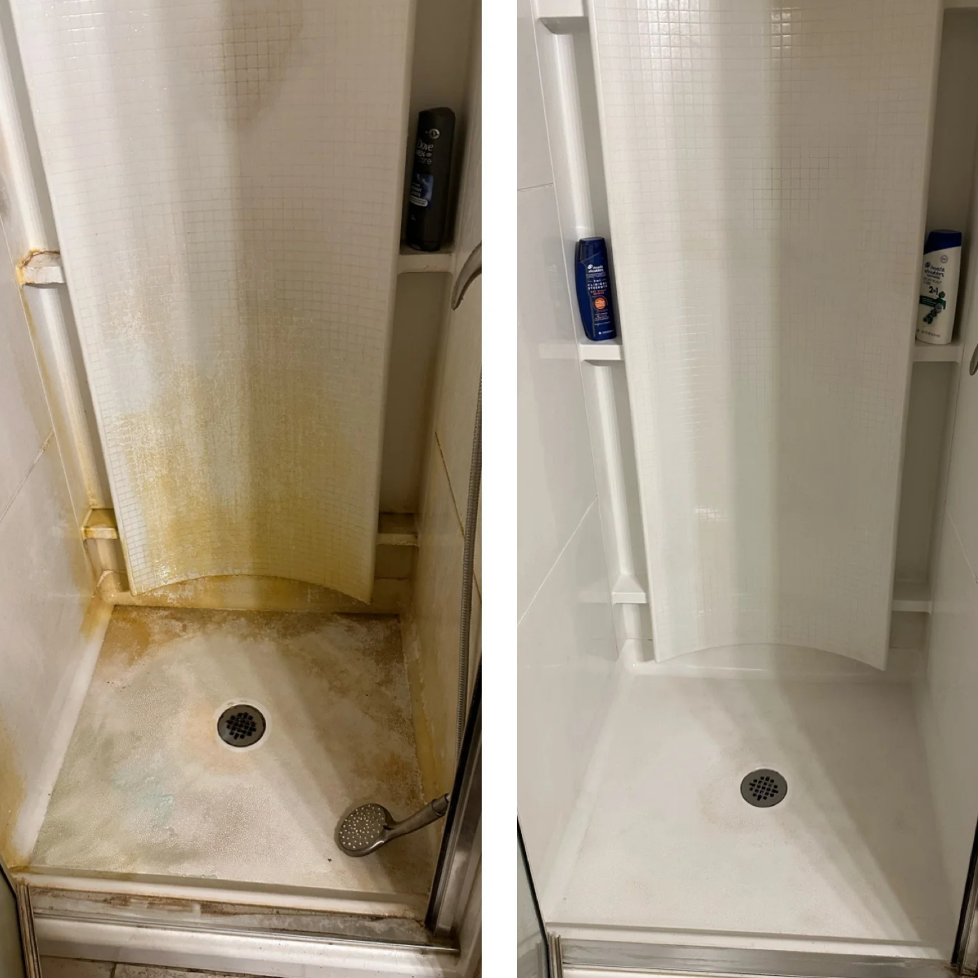 Customer Hannah — bathroom grout cleaned with PureSteam Pro