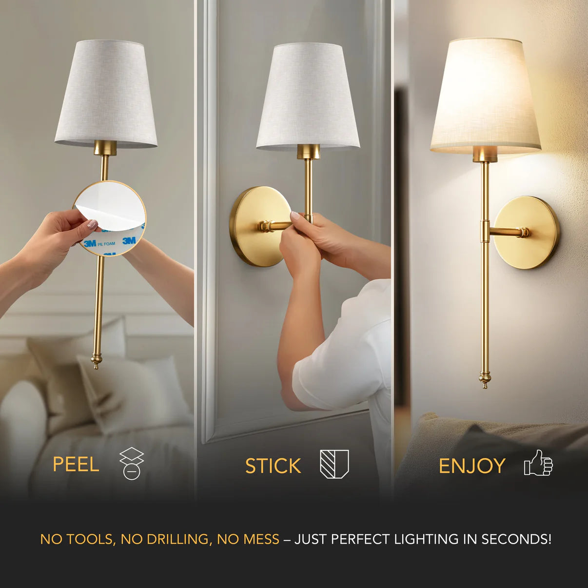 Wireless Luxinora™ Wall Sconces (Pack of 2)
